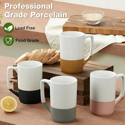 Large Ceramic Coffee Mug Set of 4, 16 oz Tea Cups - Image 4