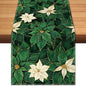 Green Poinsettia Table Runner Winter Floral Burlap Table Runners, Spring St by BEAUTYROMANCEFORYOURLIFE