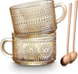 MFACOY Vintage Coffee Mugs Set of 2, 14 oz Glass Tea Cups by Mfacoyisalifestylebrand
