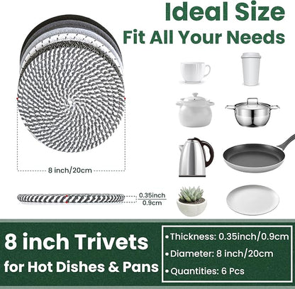 8 Inch Trivets for Hot Dishes, Hot Pots and Pans, Large Coaster for Kitchen - Image 2