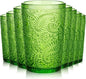 Reallnaive 13 oz Green Drinking Glasses Set of 8, Vintage Glassware by Unknown