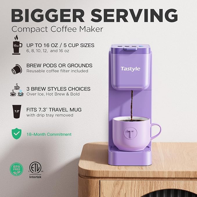 Tastyle Single Serve Coffee Maker Hot and Iced - Image 2