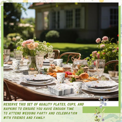 250 Pcs Wildflower Party Decorations Include Spring Summer Floral Paper Plates - Image 5