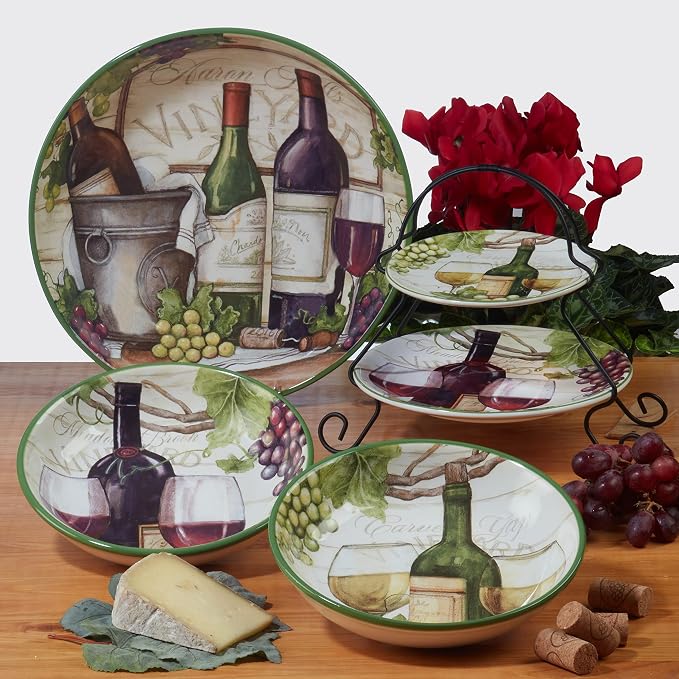 Certified International Meadow Brook 38 oz. Soup/Pasta Bowls, 2 Assorted Designs - Image 7