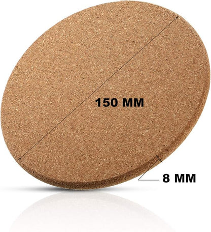 Boao 6 Pcs Round Cork Trivets for Hot Dishes, Hot Pots and Pans, 6 Inch | High - Image 2