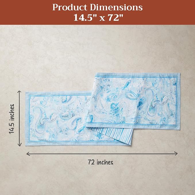 Maison d' Hermine Table Runner 100% Combed Cotton 14.5"x72" | Table Runners 72 - Image 5