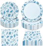 180Pcs Sea Party Supplies Paper Plates and Napkins Serve 60 | Disposable by Hpscdyo
