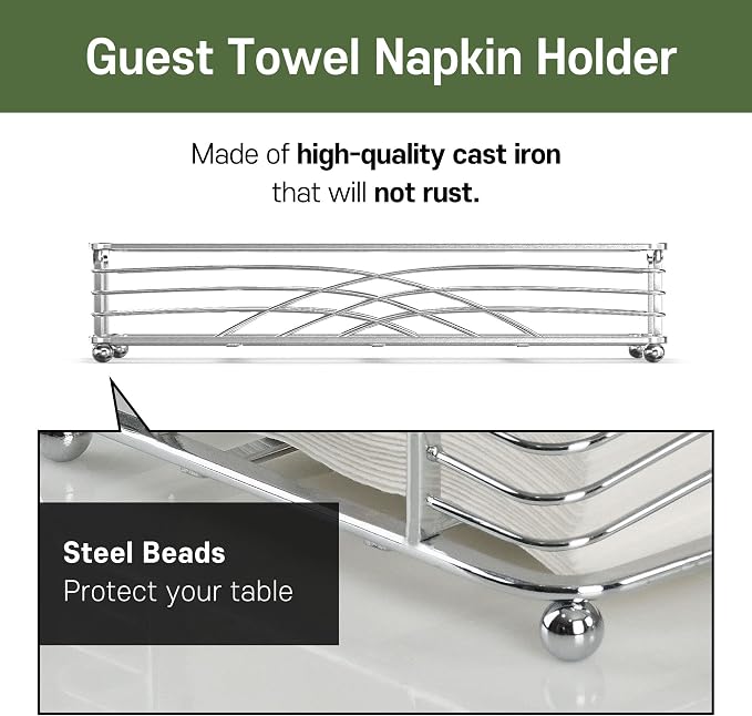 Guest Towel Holder Tray for Bathroom Countertop, Powder Room & Vanity Use - Image 8