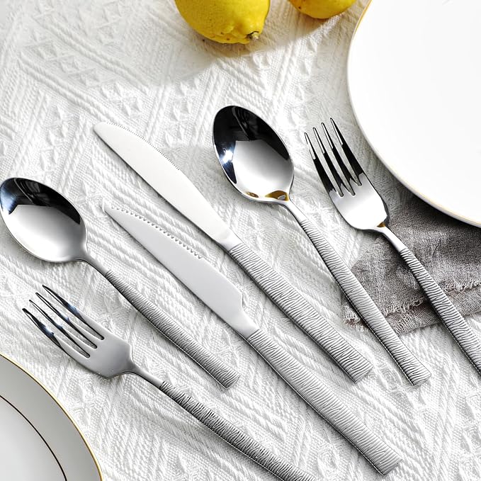 48-Piece Silverware Set, Stainless Steel Flatware Set - Image 4