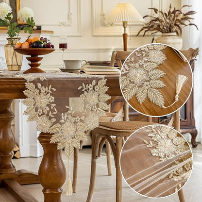 Embroidered Lace Table Runner - Image 2
