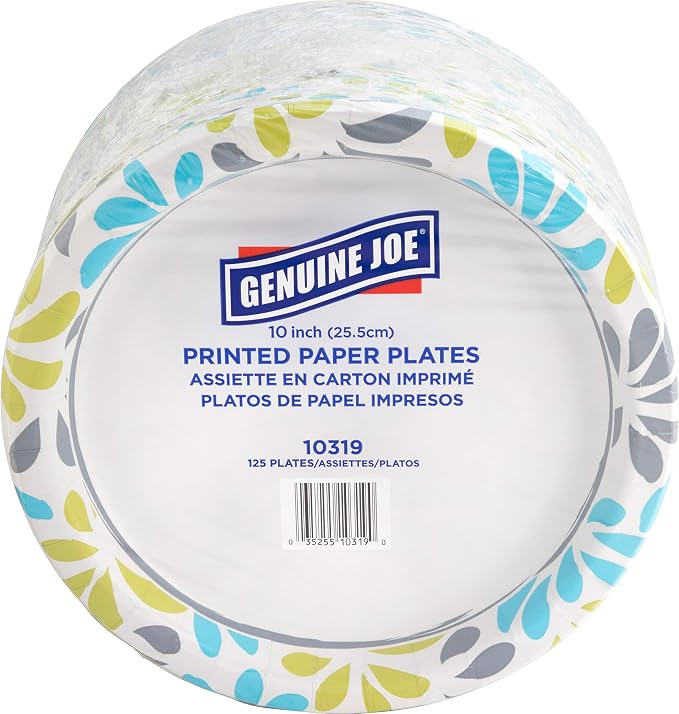 Genuine Joe Printed Paper Plates - Image 2