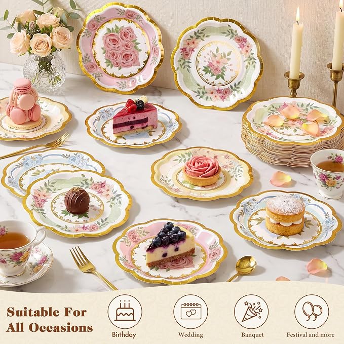 72 Pcs 6 Inch Floral Paper Plates - Image 5