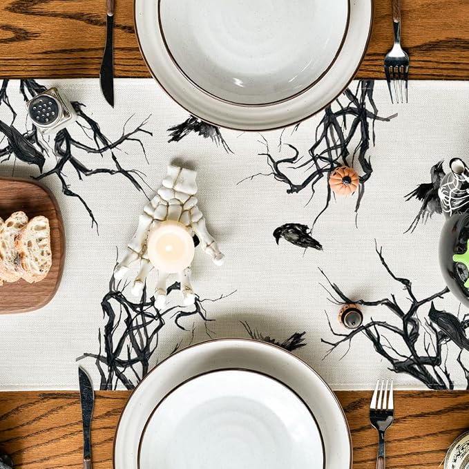 Artoid Mode 210 GSM Halloween Table Runner 13x36 Inch Home Party Decor | - Image 4