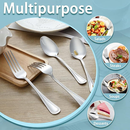 24 PCS Spoons and Forks Set, Food Grade Stainless Steel - Image 6