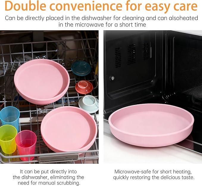 2 Pcs Silicone Cat Bowls Non-Slip Cat Dish for Dry & Wet Food Shallow Relief Whisker Fatigue Pet Bowl Set for Cats Small Dogs, Pink