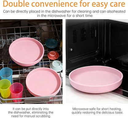 2 Pcs Silicone Cat Bowls Non-Slip Cat Dish for Dry & Wet Food Shallow Relief Whisker Fatigue Pet Bowl Set for Cats Small Dogs, Pink