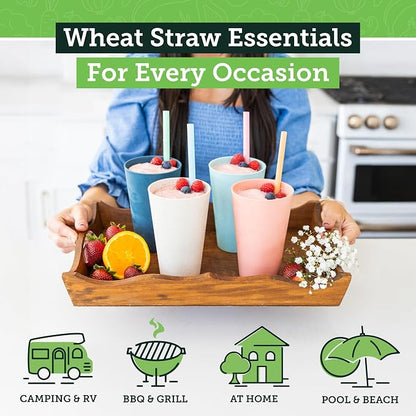 Grow Forward Premium Wheat Straw Cups - 20 oz Unbreakable BPA Free Hard Plastic - Image 2