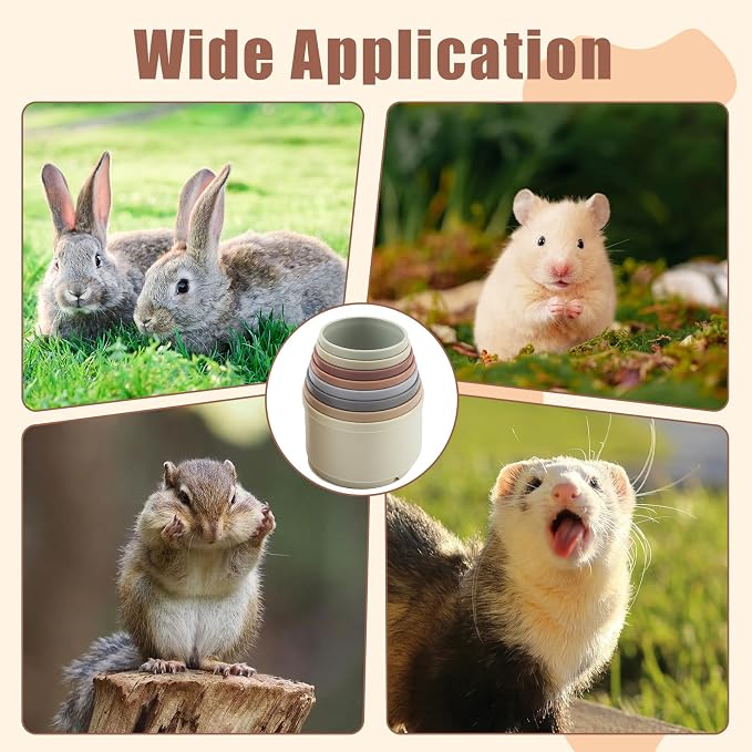 8 Pcs Stacking Cups for Rabbits, Nesting Rabbit Toys of Different Sizes - Image 6