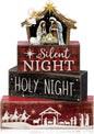Moucuny 4 Pcs Christmas Table Decor Wooden Christian Religious Decoration by Moucuny