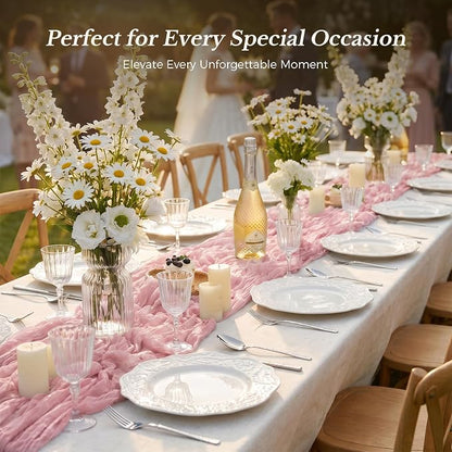 10 Pack Dusty Pink Cheesecloth Gauze Table Runners, 35x120 Inch | Extra Wide - Image 5