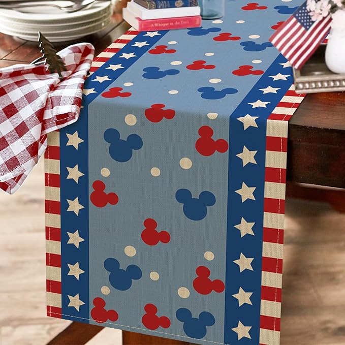 Seliem 4th of July Patriotic Table Runner, American USA Burlap Home Decoration - Image 5