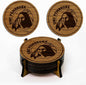 LazerEdge UNC Pembroke Braves Wooden Coaster Set - Cherry Wood - Officially Licensed Product - 4-Pack