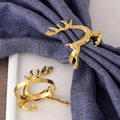 Gold Reindeer Napkin Rings Set of 4 - Image 6