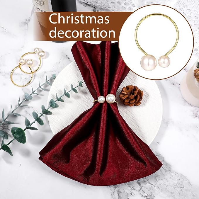 Set of 80 Pearl Napkin Rings - Image 6