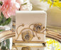 Gold Orchid Blooms Napkin Holder| Exquisite Orchid Flowers & Faux Crystals Design| Vertical Iron Metal Disposable Tissue Paper Towel Tabletop Dispenser Organizer| Bathroom Kitchen Hotel