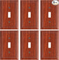 6-Pack Single Toggle Light Switch Cover Plate, Durable Natural Bamboo Fiber Decorative Switch Plate Covers, Wood Grain 1 Gang Wall Plate, Corrosion Resistant