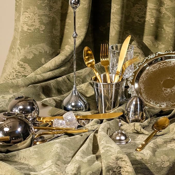 Alata Cube Gold 20-Piece Flatware Set, Forged Cutlery Set, Matte Gold - Image 3