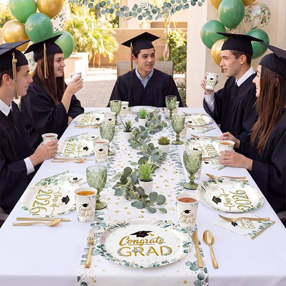 350 Pcs Class of 2026 Greenery Graduation Party Decorations 12 inch Disposable - Image 6