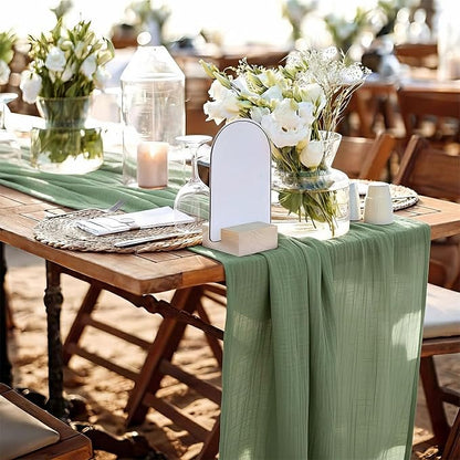 Cheesecloth Table Runner, 120 Inch 10 FT, Sage Green | 1 Pack, 35x120 Inches - Image 7