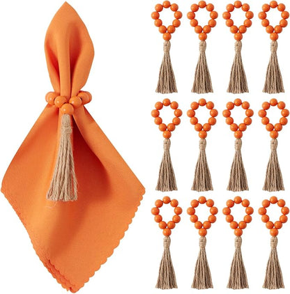 APTWOW Napkin Rings Set of 12, Thanksgiving Farmhouse Napkins Rings by APTWOW