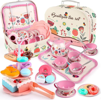 Tea Party Set for Little Girls, Flower Tea Sets Toys for Toddlers Girls Age 3 4 by Unknown