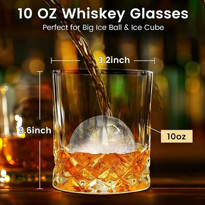 BELLAFORTE Whiskey Glasses, Old Fashioned Glass Set of 8 – 4 Bourbon Glasses + - Image 6