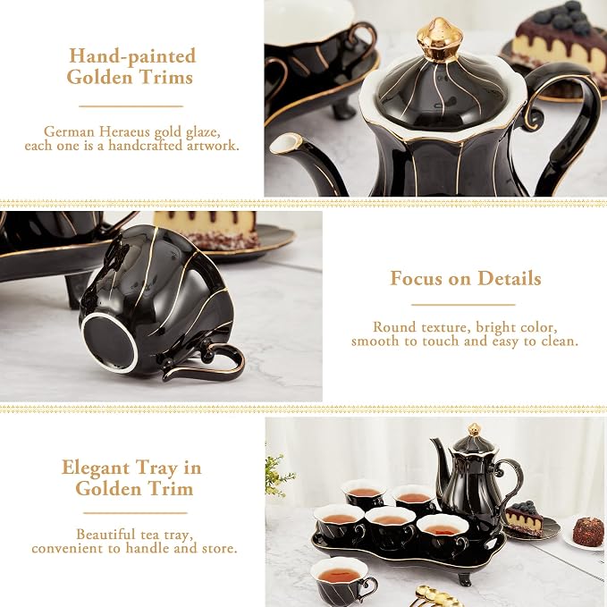 DUJUST 14 pcs Tea Set of 6 - Image 4