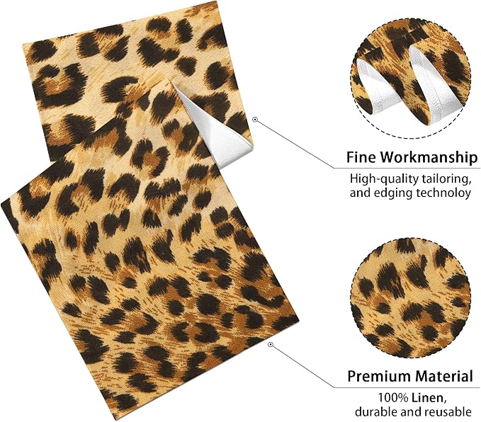 Linen Leopard Print Table Runner 13x71 Inch Farmhouse Western Leopard Decor - Image 2