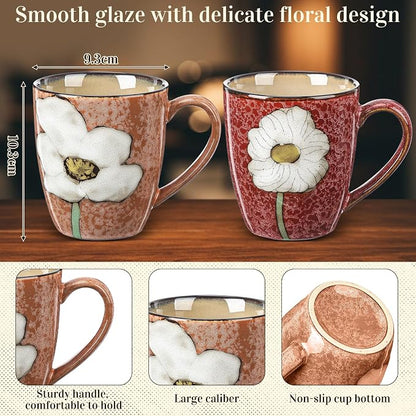 Maxdot 12oz Ceramic Coffee Mugs, Glazing Process Coffee Cup - Image 2