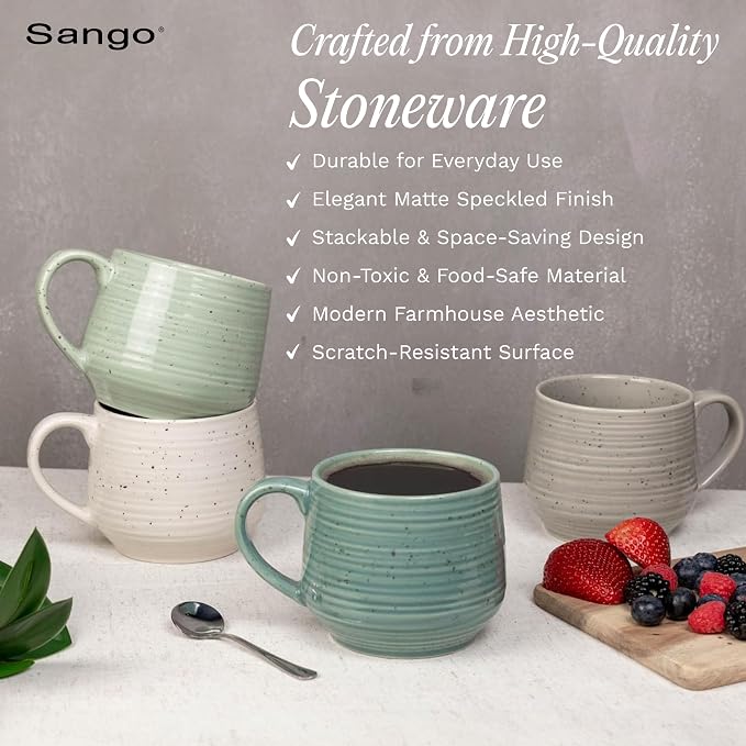 Sango Siterra Artist's Blend 17 oz. Stoneware Mug Set- Service - Image 4