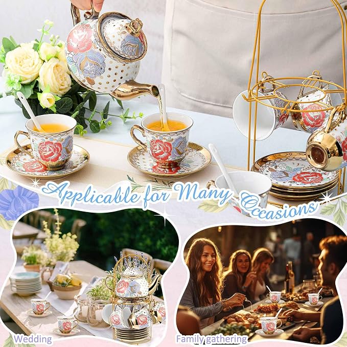 Zhehao 20 Pcs Porcelain Tea Set - Image 4