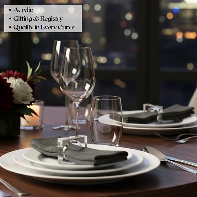 Acrylic Square Napkin Rings, 2.25x2.25x0.5 in each, glossy scratch-resistant - Image 7
