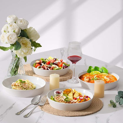 LIANYU 34oz Pasta Bowls, Ceramic Dinner Plate Bowls Set of 4 | 8.7’’ Wide - Image 5