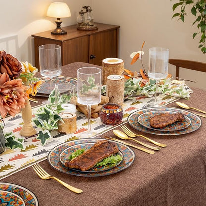 60PCS Bohemian Plastic Plates - Image 7