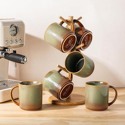 theterra Ceramic Coffee Mugs Set of 4, 14.2 oz Coffee Cups - Image 7