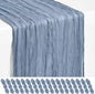 Showgeous 18 Pack Dusty Blue Cheesecloth Table Runner, 17 x 108 Inches | Boho by Showgeous