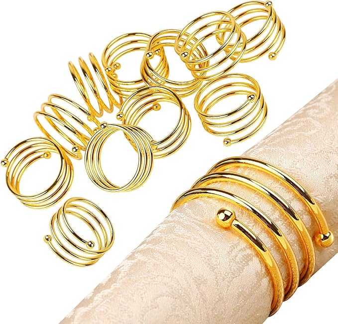 Napkin Holder Set of 12 Handmade Matal Dining Table Napkin Ring Classic - Image 5
