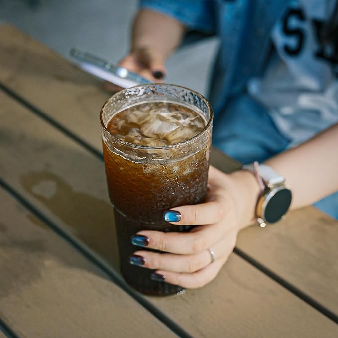 22oz Glass Tumblers with Glass Lids and Straws - Image 7