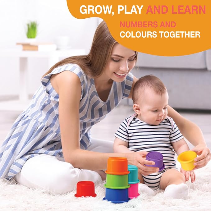 Colorful Stacking Cups for Babies and Toddlers, Montessori Play, Early Learning - Image 6