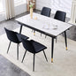 Extendable Dining Table Set for 4, 55'' to 78.8'' Rectangular Thickened Sintered Stone Kitchen Table with 4 Upholstered Chairs, Modern Space Saving 5-Piece Dinner Table Set